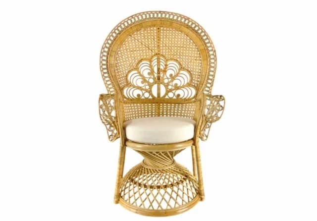 Cadeira Rattan - Pavão Castanho 90 x 62 x 132CM - MEGAONLINE