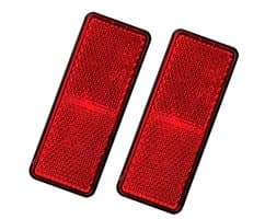 2x Reflectores Rectangulares 90x35mm Vermelhos