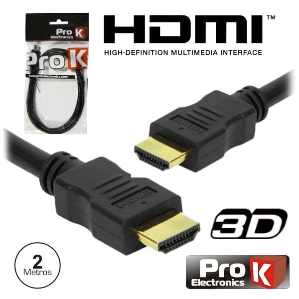 ProK Cabo Hdmi Dourado Macho / Macho 1.4 Preto 2m - CHDMI2A