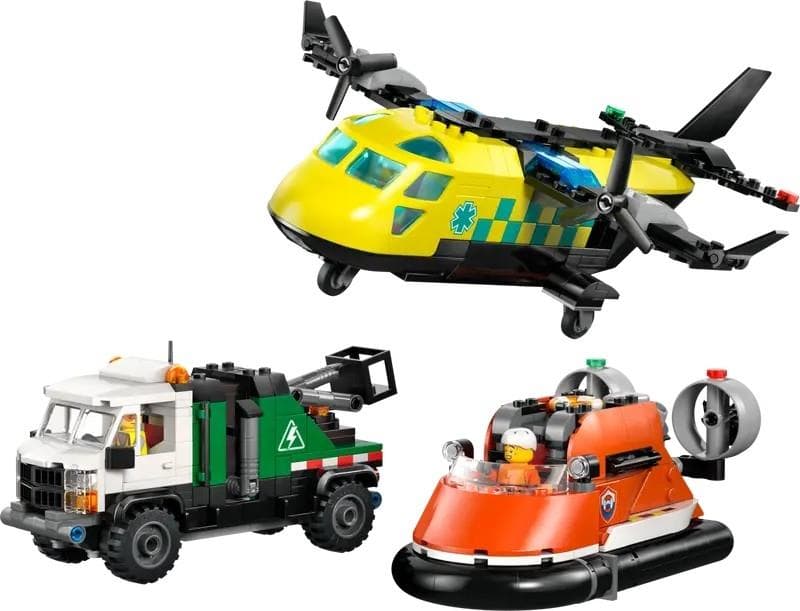 LEGO - COMBINAçãO DE AVIÃO CAMIÃO DE ASSISTêNCIA E HOVERCRAFT 60505