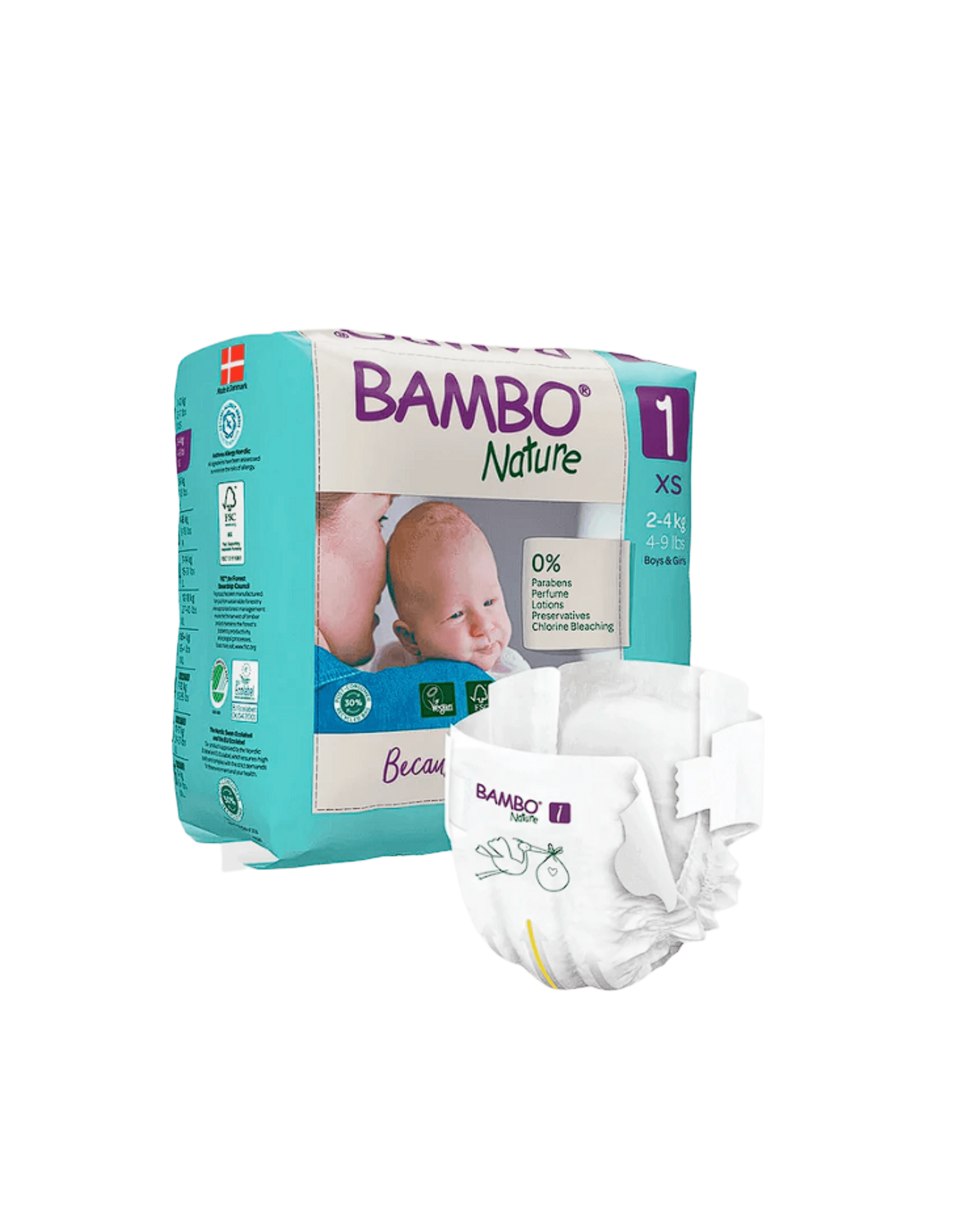 Bambo Nature Fraldas 1-Xs (2-4Kg) X22 unidades
