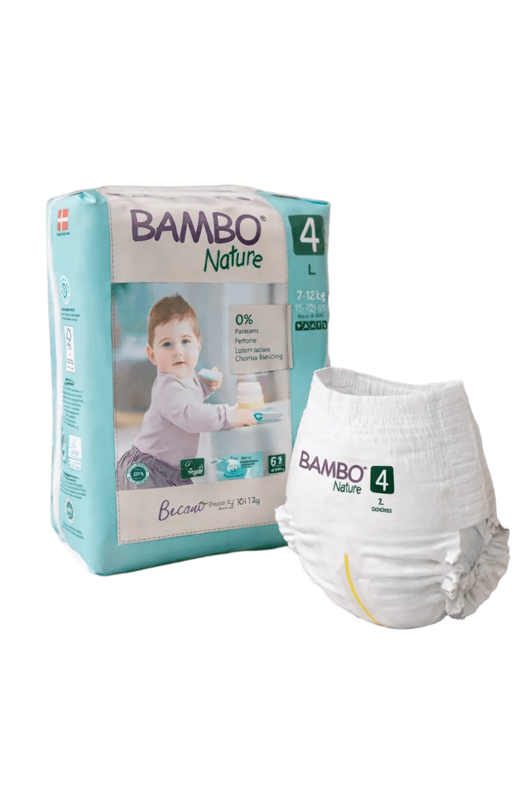 Fraldas Cueca Bambo Nature T4 7-14 kg 20 unidades
