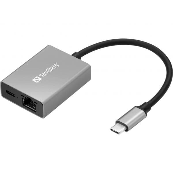 Sandberg 136-60 Adaptador USB-C para Gigabit Ethernet com Power Delivery 100W