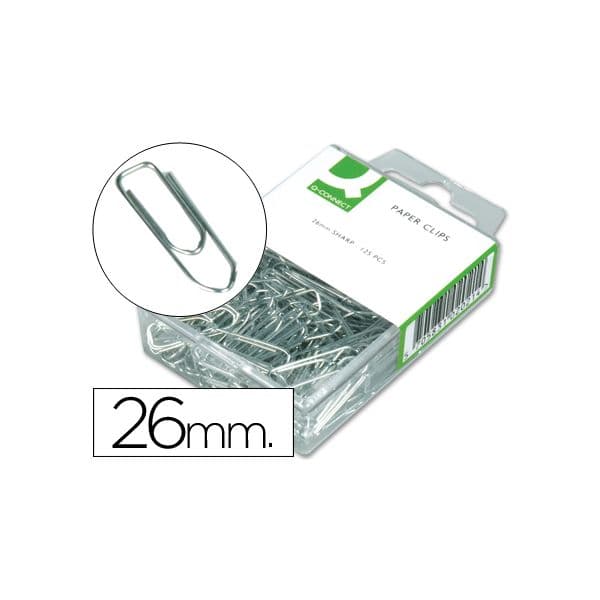 Q-Connect Caixa 125 Clips 26mm Sharp Niquelados - KF02021