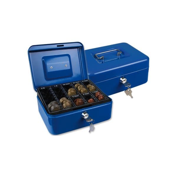 Q-Connect Cofre c/ Bandeja p/ Moedas 200x90x160mm Blue - KF03319