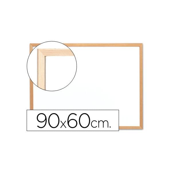 Q-Connect Quadro Branco Melamina 90x60cm Moldura Madeira - KF03571