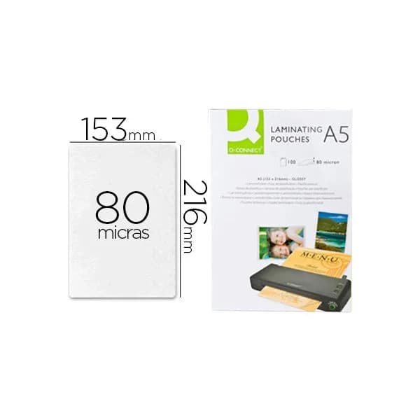 Q-Connect 100 un. Bolsas de Encadernação Térmica A5 80mc - KF04106