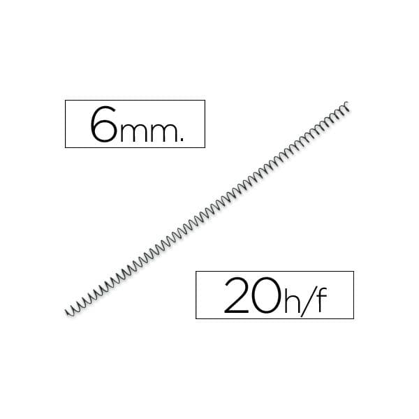 Q-Connect Espiral Metálica 56-4:1 Diâmetro 6mm Calibre 1mm 20 Fls - KF04413