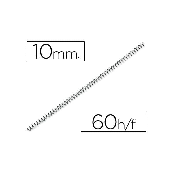 Q-Connect Espiral Metálica 64-5:1 Diâmetro 10mm Calibre 1mm 60 Fls - KF04429