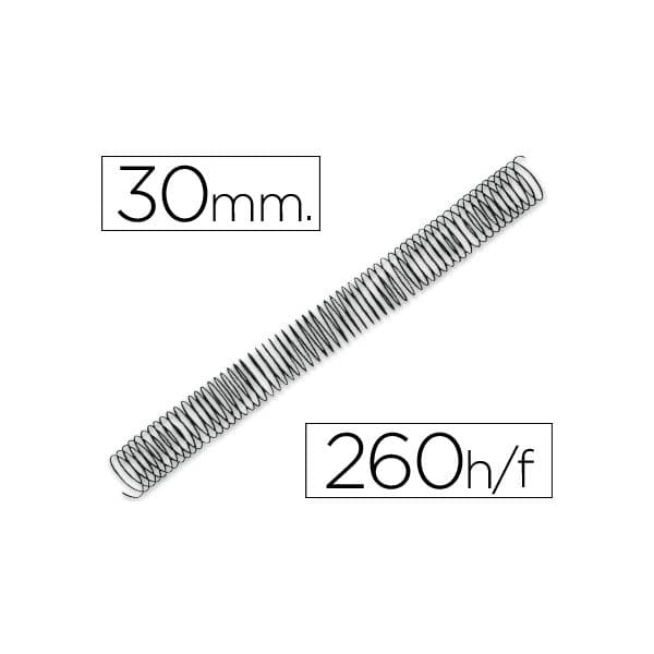 Q-Connect Espiral Metálica 64-5:1 Diâmetro 30mm Calibre 1.2mm 260 Fls - KF04439