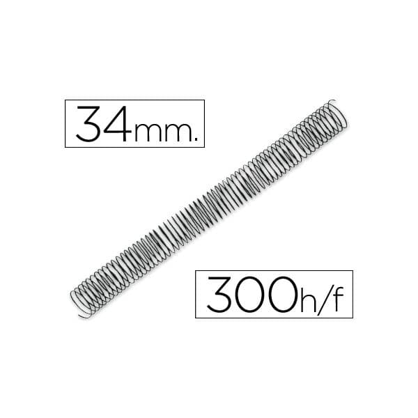 Q-Connect Espiral Metálica 56-4:1 Diâmetro 34mm Calibre 1.2mm 300 Fls