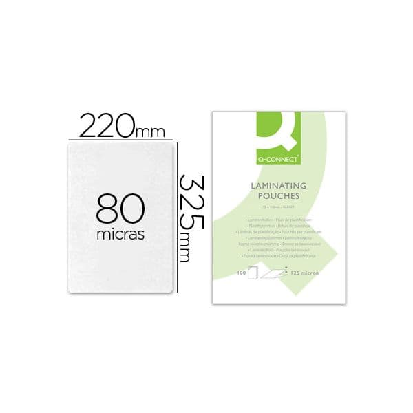 Q-Connect 100 un. Bolsas Plastificar 325x220mm 80mc - KF04755