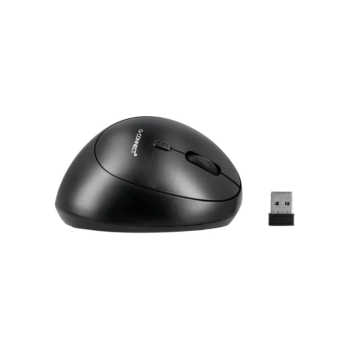 Rato q-connect otico sem fios ergonomico vertical dpi 800/1200/1600 pilha aa preto