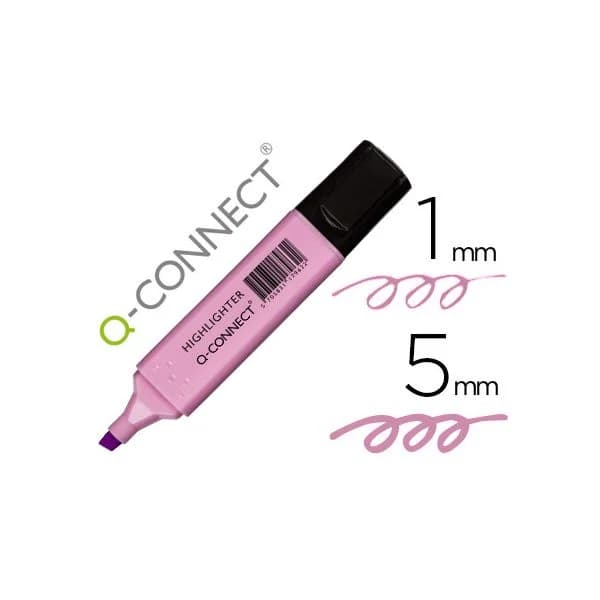 Q-connect Marcador Fluorescente Violeta Pastel Ponta Biselada