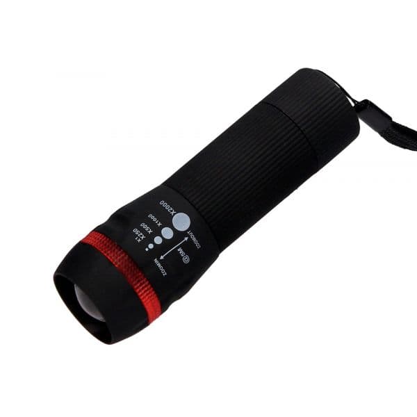 Q-Connect Lanterna KF18749 com Zoom 1W e Pilhas AAA