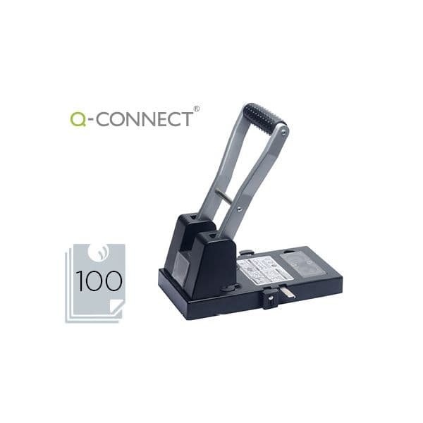 Q-connect Furador Preto 2 Furos Abertura 10 mm Capacidadee 100 Folhas - OFF153424CE