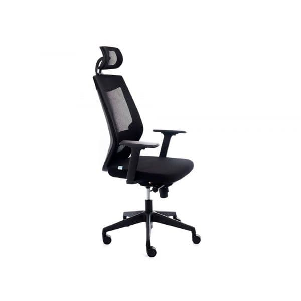 Q-connect Cadeira de Direção Ergonómica Encosto Alto c/ Apoio de Cabeça Ajustável Regulável 114+7,5 cm - KF19024