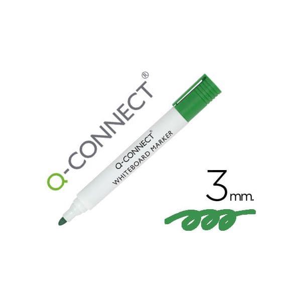 Q-connect Marcadores Quadro Branco Verde Ponta Redonda 1 Un.