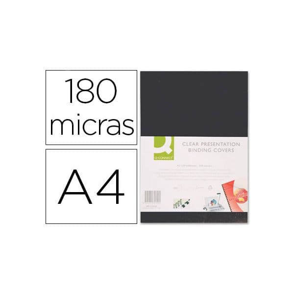 Q-Connect Contra-capa PVC A4 180mc Preto - 18503