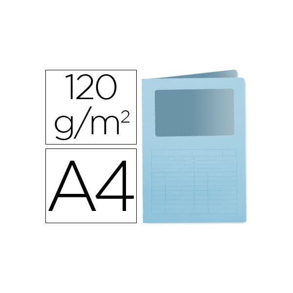 Q-Connect Classificador Cartolina A4 c/ Janela Azul - KF15246