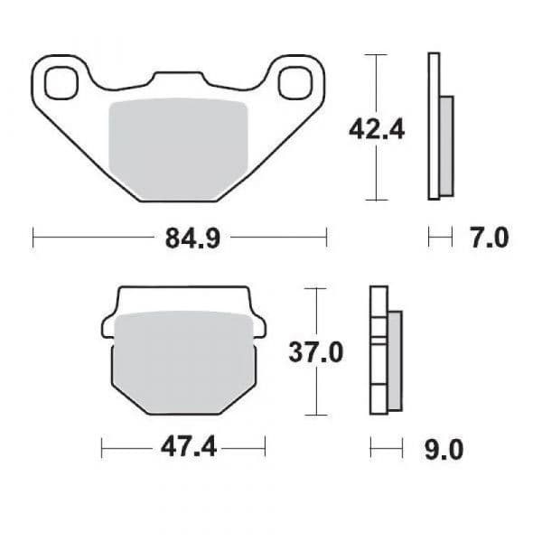 Moto-master Pastilhas de Travão Sinterizadas para Adly Furacão 300, Interceptor 300 Sport
