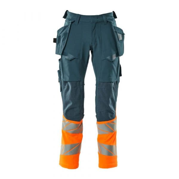 Mascot Accelerate Safe 19131 Big Trousers With Hanging Pockets Verde 56 / 30