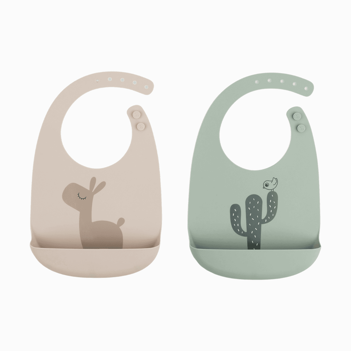 Done By Deer Conjunto 2 Babetes Silicone Lalee Sand/green