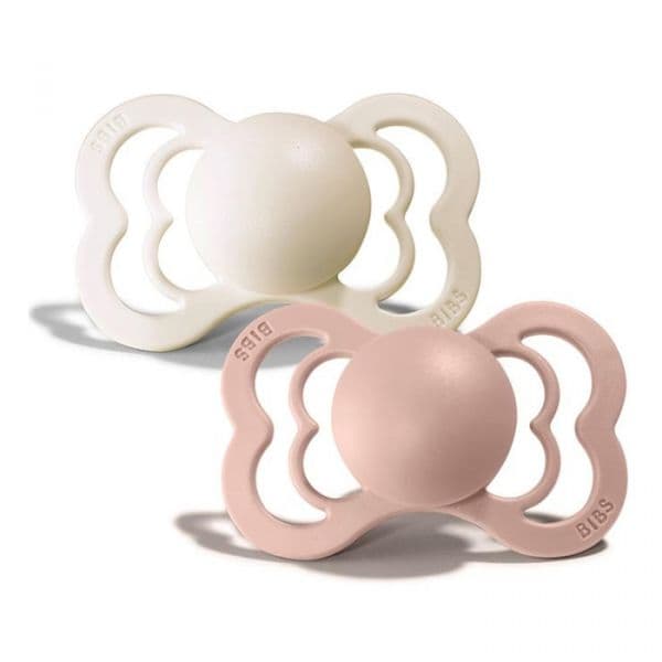 Bibs Supreme 2 Chupetas Látex 6-18M Blush/ivory