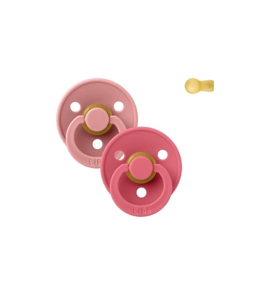 Bibs Colour 2 Chupetas 0-6M Dusty Pink/Coral
