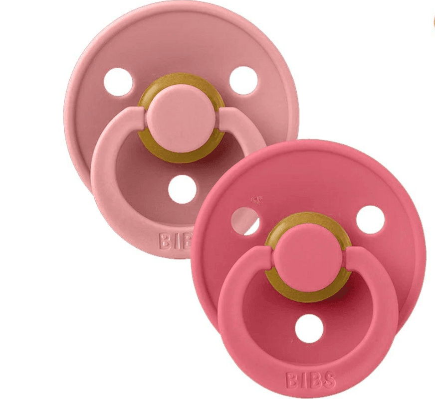 Bibs Colour 2 Chupetas 0-6M Dusty Pink/Coral