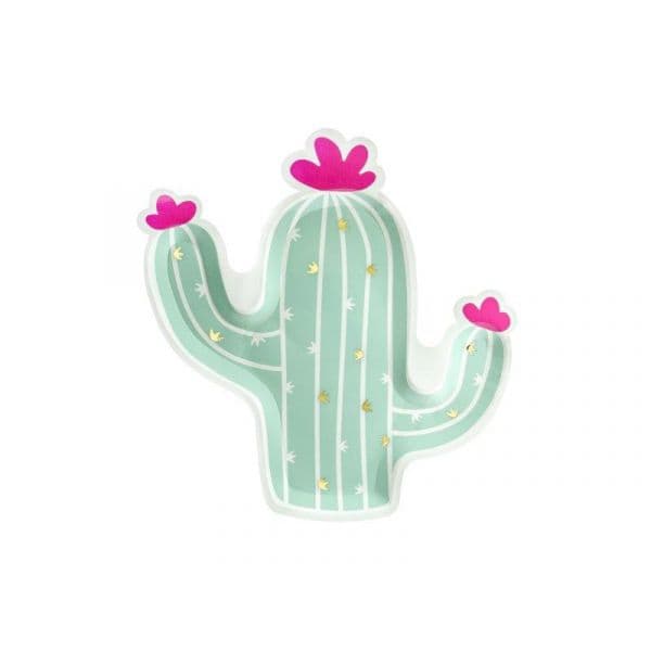 Partydeco 6 Pratos Cactus - 3408052