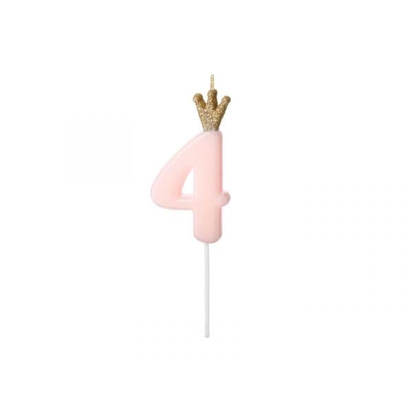 Partydeco Vela Princesa Nº4 Rosa - 530171756