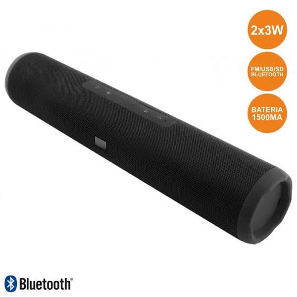 Soundbar S/fios Usb/bt/fm/sd Bateria 2x3w