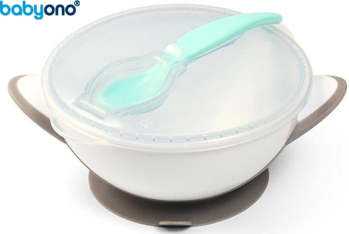 Baby Ono - Taça com ventosa e colher cinza