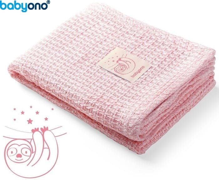 Baby Ono - Manta de malha de bambu rosa