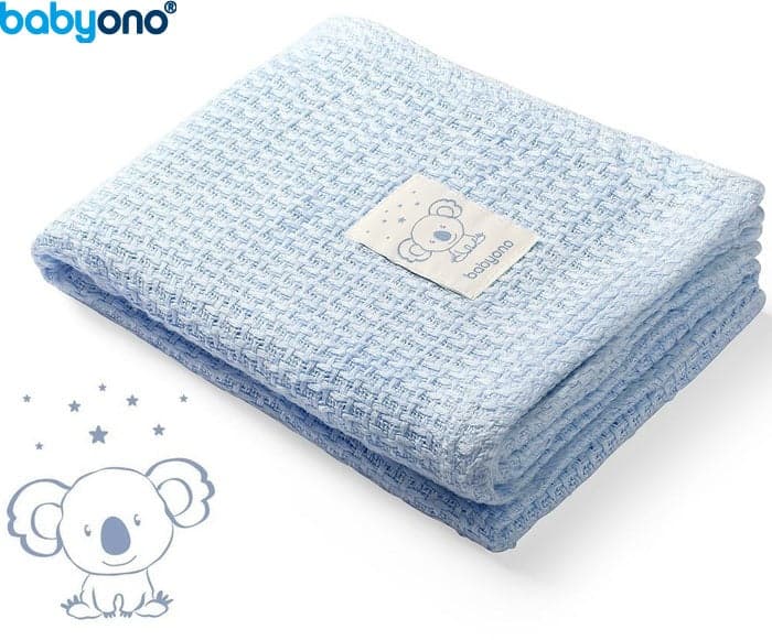 Baby Ono - Manta de malha de bambu azul