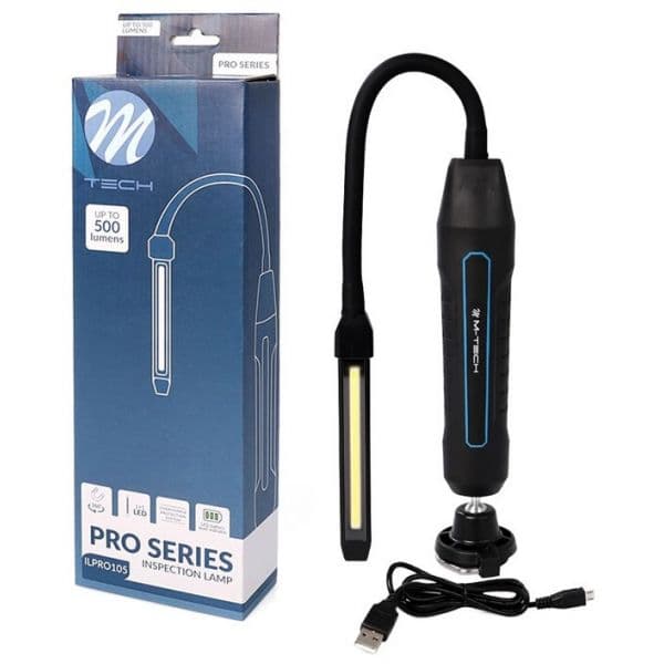 M-tech Lanterna led Flexível de Inspeção "2-EM-1" Magnética Premium 5W Cob usb Recarregável 500Lm - ILPRO105