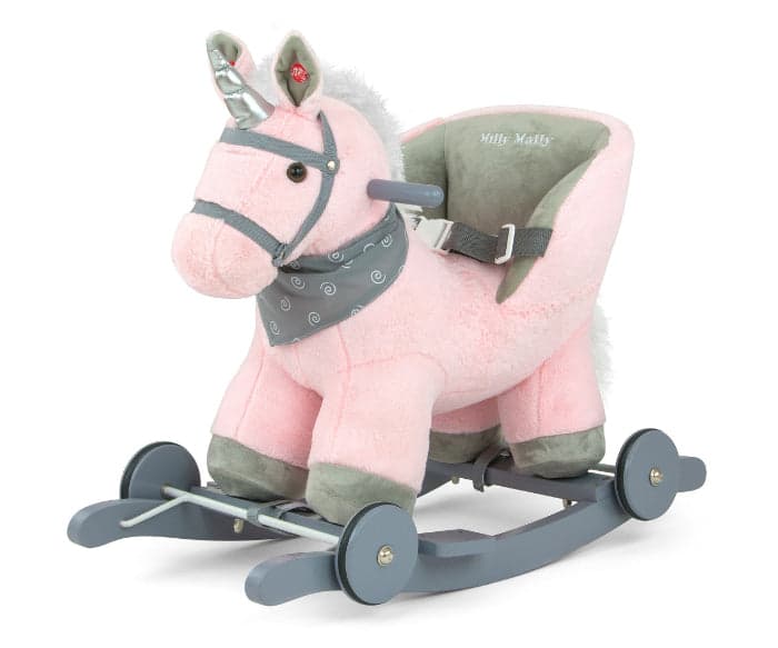 Cavalo de Baloiço Milly Mally Unicorn Polly Pink