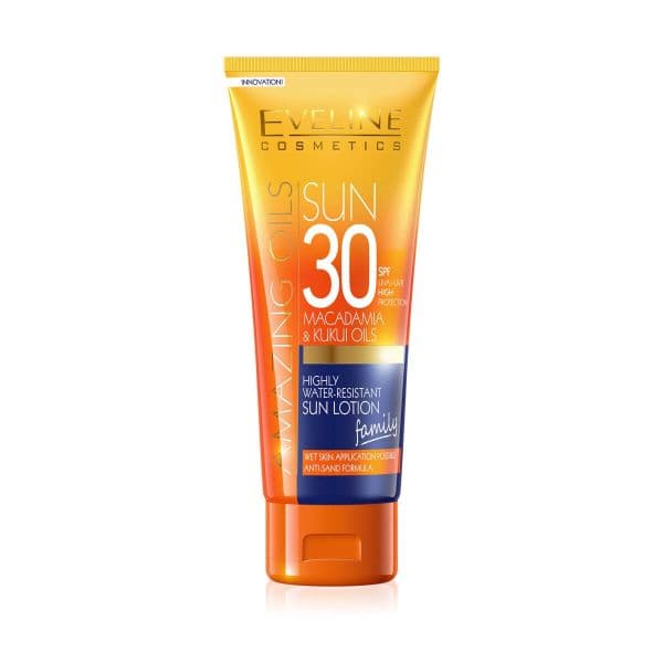 Protetor Solar Eveline Cosmetics Sun Amazing Oils Highly Water Resistant Sun Lotion SPF30 200ml