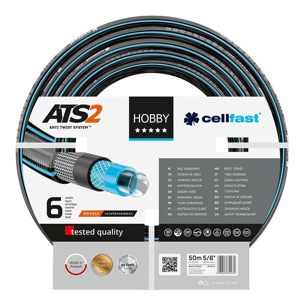 MANGUEIRA DE REGA DE 6 CAPAS HOBBY ATS2 DE 15MMX50M CELLFAST