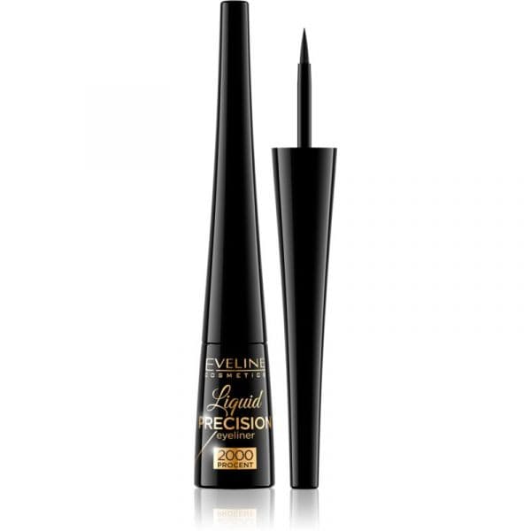 Eveline Liquid Precision 2000 Procent Delineador de Olhos Resistente à Água Tom Black 4 ml