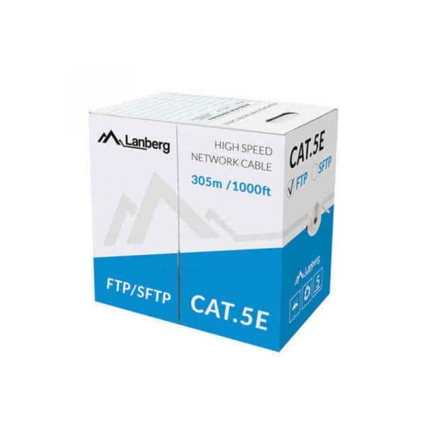 Lanberg Bobina Cabo de Red RJ45 Cat.5E FTP Rígido CCA 305m Grey 358707