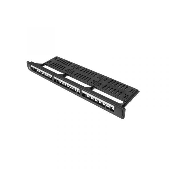 Lanberg Painel de Conexões PPKS-1124-B 24 Portas Keystone 1U 19" Preto