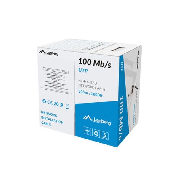 Lanberg LCU5-10CC-0305-BK Cabo de Rede UTP Cat5e 305m Preto