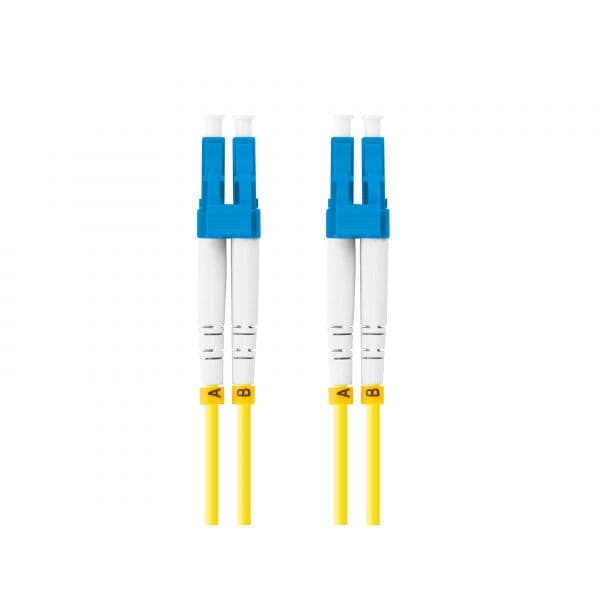 Lanberg Cabo de Fibra Óptica LC/UPC-LC/UPC Duplex G657A1 LSZH 2m Amarelo