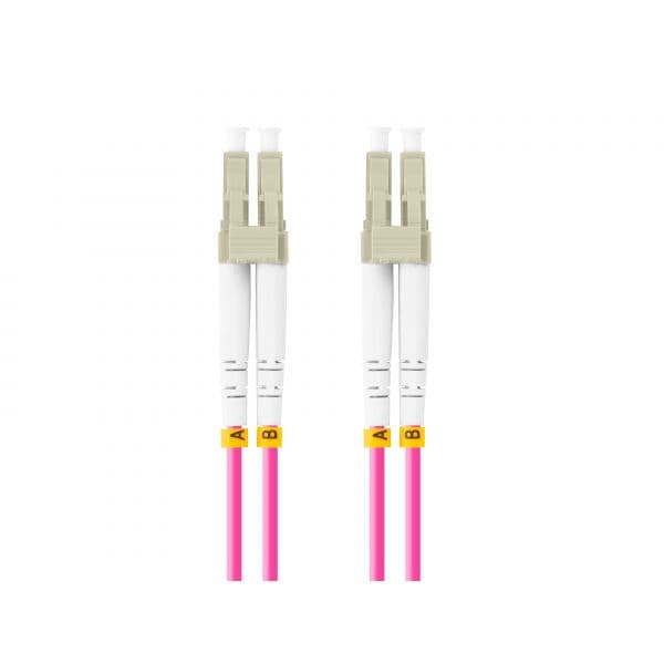 Lanberg FO-LULU-MD41-0010-VT Cabo de Fibra Óptica LC/UPC Duplex OM4 1m Violeta