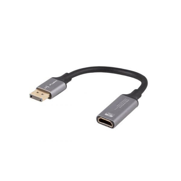 Lanberg AD-DP-HD-02 Adaptador DisplayPort para HDMI 4K 0,2m Prata