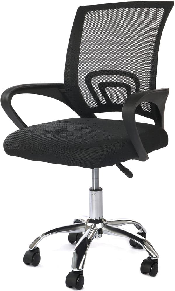 Cadeira escritório ergonómica ajustável malha preto