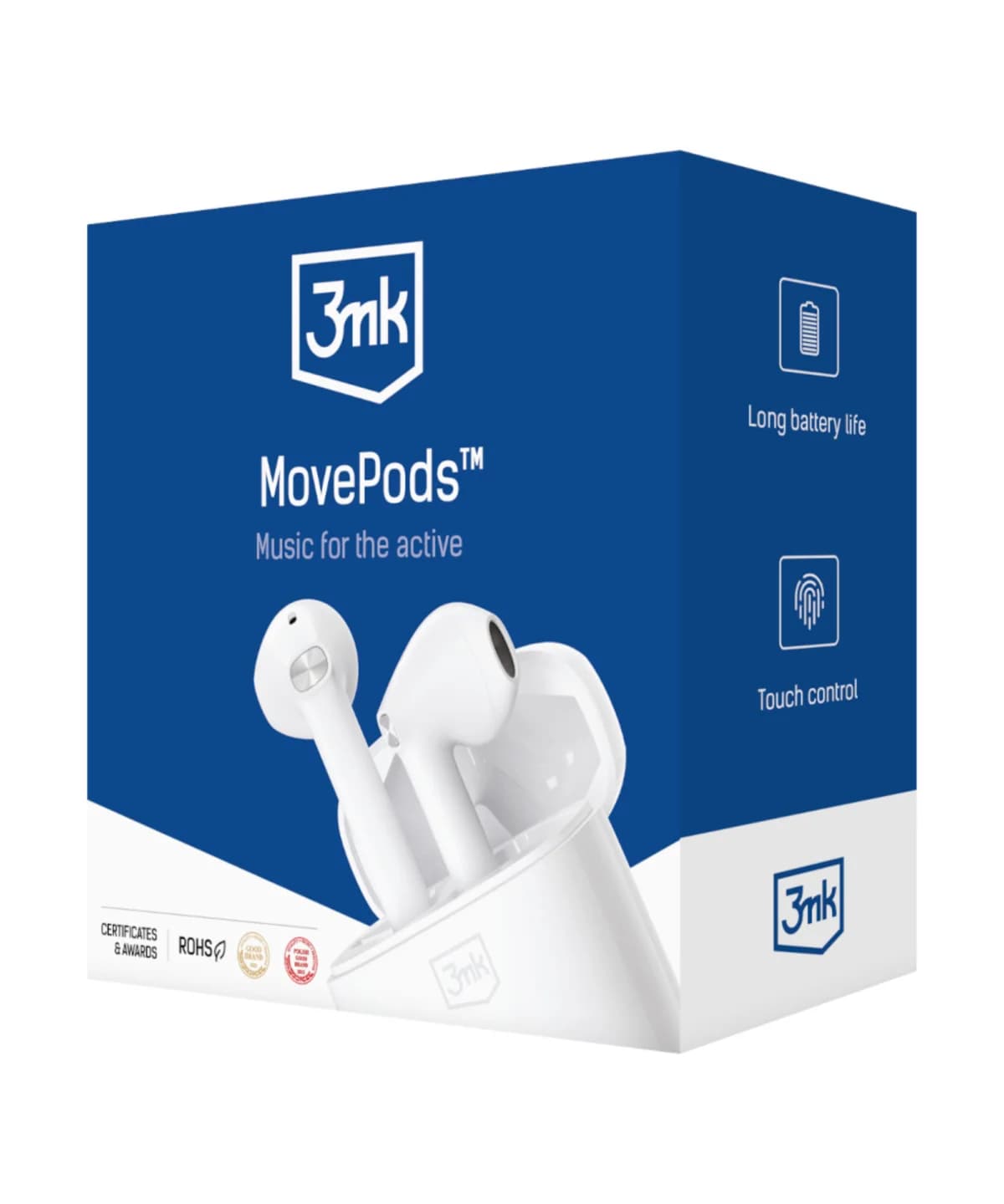 Auriculares Bluetooth 3MK Movepods 5.3 Branco