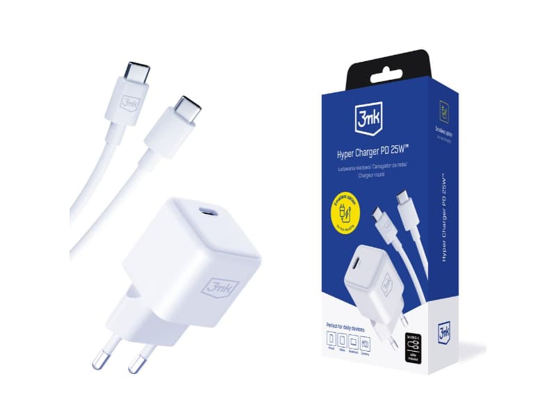 Carregador Hyper PD 3mk 25W + 1x Cabo USB-C - MEGAONLINE